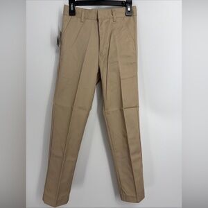 Galaxy Little Boys' Flat Front Slim Fit School Uniform Pants Sz 7 Khaki